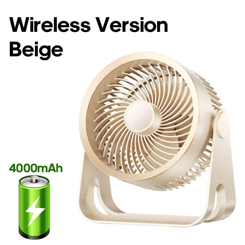 2026 Electric Fan Rechargeable table Circulator Wireless Portable Quiet Ventilator Desktop Wall Ceiling Fan Air Cooler